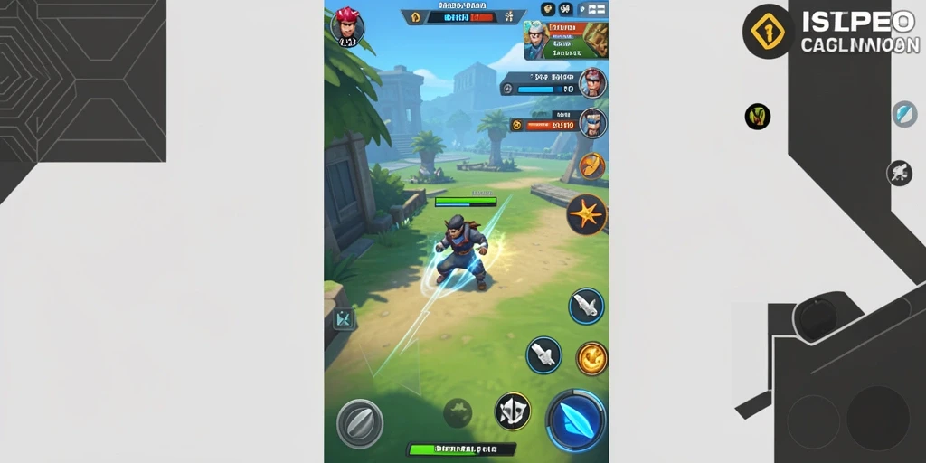 Screenshot menunjukkan karakter utama dalam aksi bertarung.